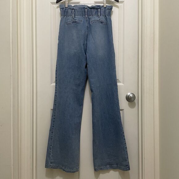 Jealous Tomato High Waist Ruffle Hem Bell Bottom Flare Jeans Tall Stretch Large - Picture 2 of 9